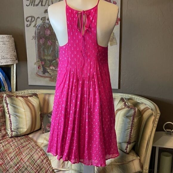 Ella Moss Fuschia Pubk Lurex Halter Dress M - Picture 5 of 9